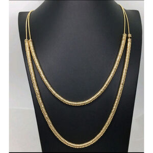 NWT Chico’s Goldtone Dual Strand Beaded Necklace | 36”